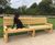 Chelsea - contemporary heavy-duty iroko hardwood seat 0
