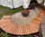 Bespoke curved iroko wall seat 7