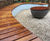 Bespoke curved iroko wall seat 2