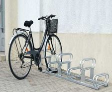 Steel 6-space high-low cycle rack