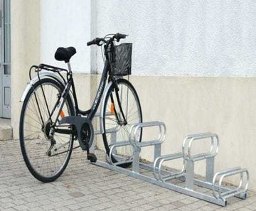 Steel 6-space high-low cycle rack