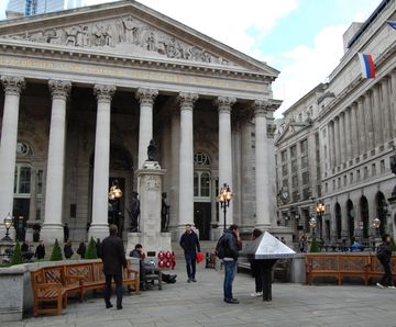 Curved seats for Royal Exchange, City of London.