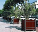 Sarlat steel and French oak planters with removable liner