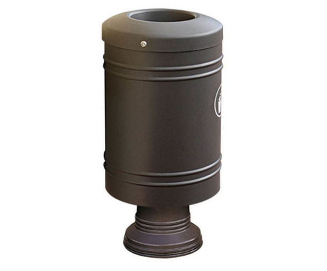 Procity® base-mounted standard steel litter bin - 60L