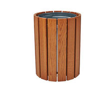 Cologne circular hardwood timber litter bin 60 and 40L
