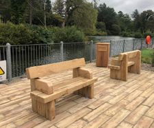 Cranham - green oak hardwood seat (lengths - 1.5, 1.8, 2.5m)