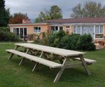 A-Frame treated redwood picnic table and bench set - 4m