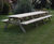 A-Frame treated redwood picnic table and bench set - 4m 3