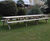 A-Frame treated redwood picnic table and bench set - 4m 4