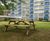 A-Frame redwood picnic table and bench set - 1.8m 1