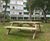 A-Frame redwood picnic table and bench set - 1.8m 5