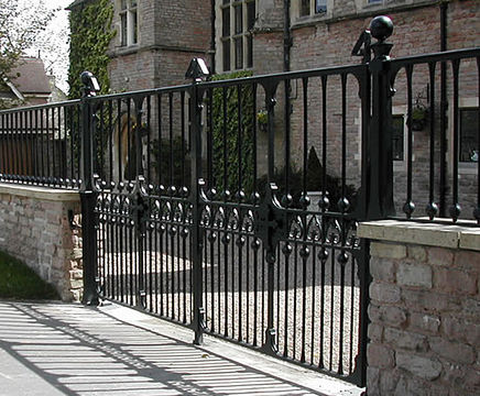 Traditional wrought iron driveway gates