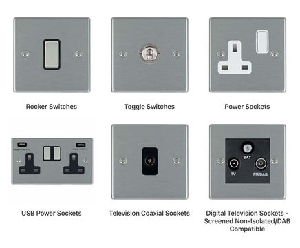 Hartland - switches and sockets on stylish, slim 5mm plates