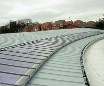 Skyline Box patent glazing for curved school roof