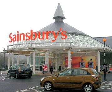 Glazed entrance canopies for Sainsbury's store