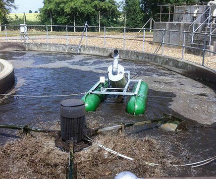 Spiral aerator for small wastewater treatment works