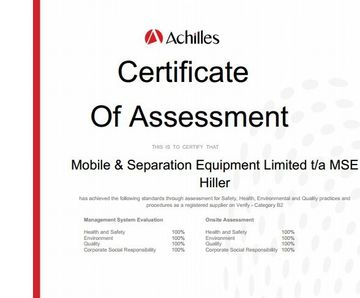 MSE Hiller achieves 100% rating for Achilles UVDB