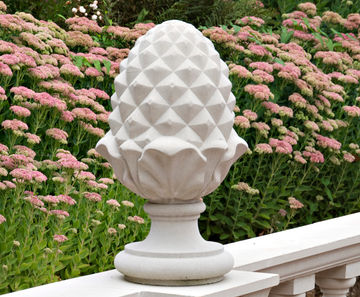 Pineapple and Base cast stone finial
