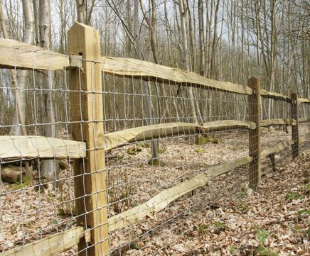 Cleft chestnut post and rail fencing