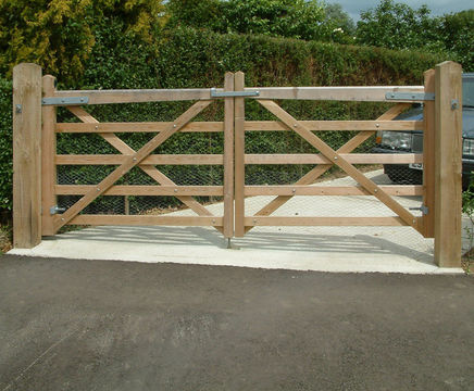 Timber driveway gates