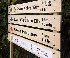 Ladder Sign - wood, engraved oak outdoor wayfinding