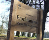 Bespoke carved oak signage scheme at Brockhampton Estate - on this page