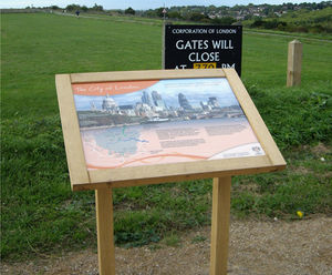 Musketeer Twin Leg Wooden Lectern - oak display stand for signage