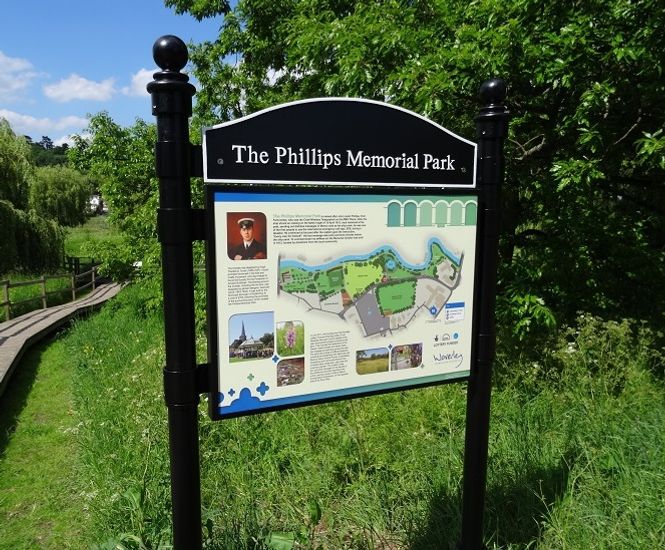 Bespoke signage - Phillips Memorial Park, Godalming