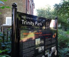 Welcome and interpretation signage - Trinity Park, Kent