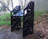 Train-themed signage for Alban Way cycle path - on this page