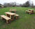 Engraved timber picnic tables, seats and bins for park 3
