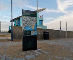 Contemporary wayfinding signage scheme for coastal town