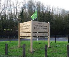 Timber entrance signs for parks with Green Flag status