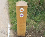 Oak Waymarking Post - hardwood oak trail marker for footpaths