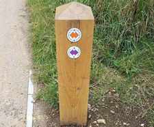 Oak Waymarking Post - hardwood oak trail marker for footpaths