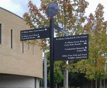 Contemporary stainless steel fingerposts
