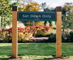 Grenadier Badging Sign - oak and aluminium outdoor signage