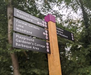 Wayfinding signage for Beckenham Place Park