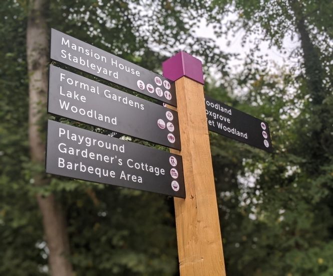 Wayfinding signage for Beckenham Place Park