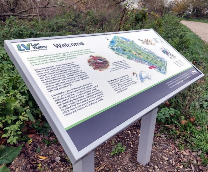 Lectern interpretation signs - Lee Valley Regional Park