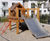 Platform House 4904 - small larch playhouse with slide for playgrounds 4
