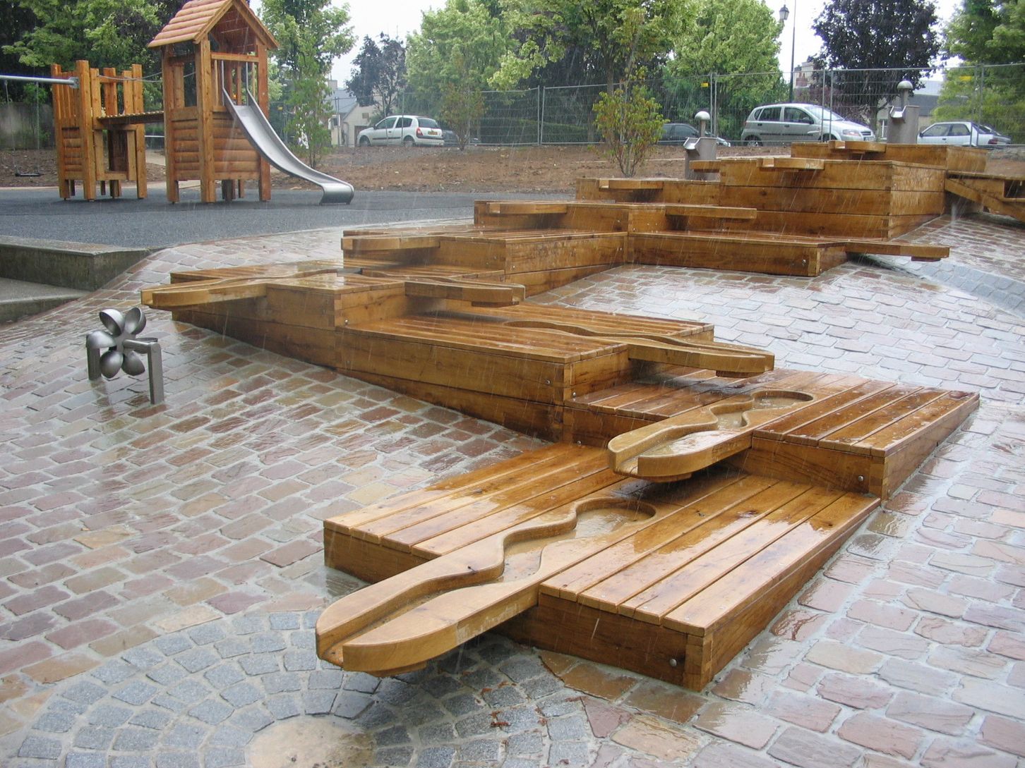 AQuadrat flexible modular water play system Timberplay ESI External Works