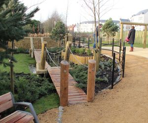 Sand and water play for archaeological themed playground