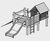 Platform House 4904 - small larch playhouse with slide for playgrounds 6