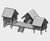 House Group A Play Village - larch timber playhouse for public playgrounds 7