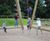 Triple Beam Swing - larch wood playground swing for group play 2