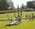 Triple Beam Swing - larch wood playground swing for group play 8