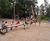 Triple Beam Swing - larch wood playground swing for group play 9