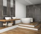 Lindfield flat-front stainless steel heated towel rail