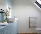 Ouse 620 flat-front stainless steel heated towel rail